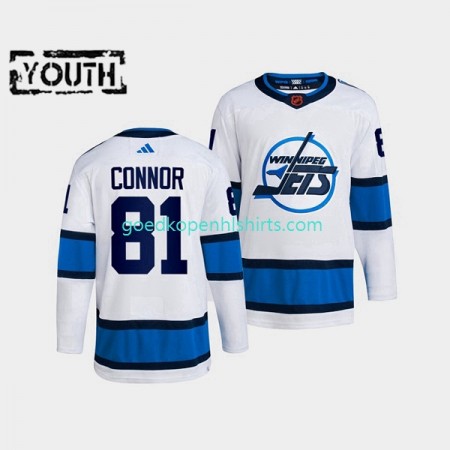 Winnipeg Jets Kyle Connor 81 Adidas 2022 Reverse Retro Wit Authentic Shirt - Kinderen